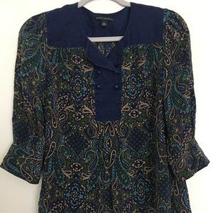 Banana Republic Blue and Green Blouse M